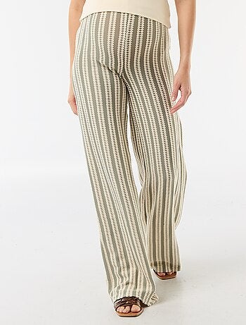 Pantalon de maternité en maille rayé