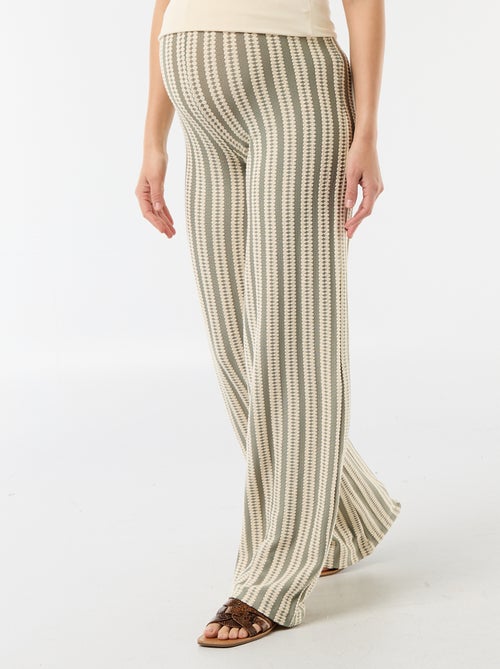 Pantalon de maternité en maille rayé - Kiabi