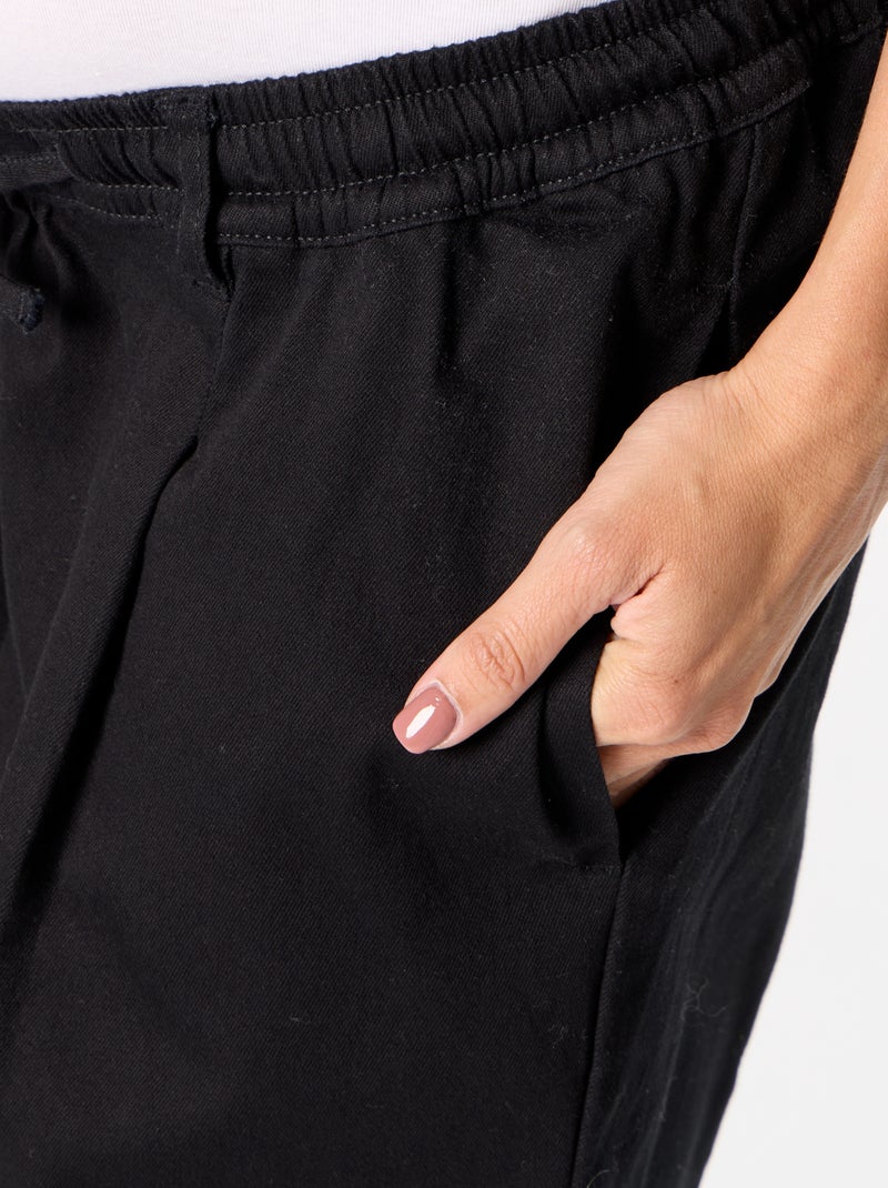 Pantalon de maternité en twill Noir - Kiabi