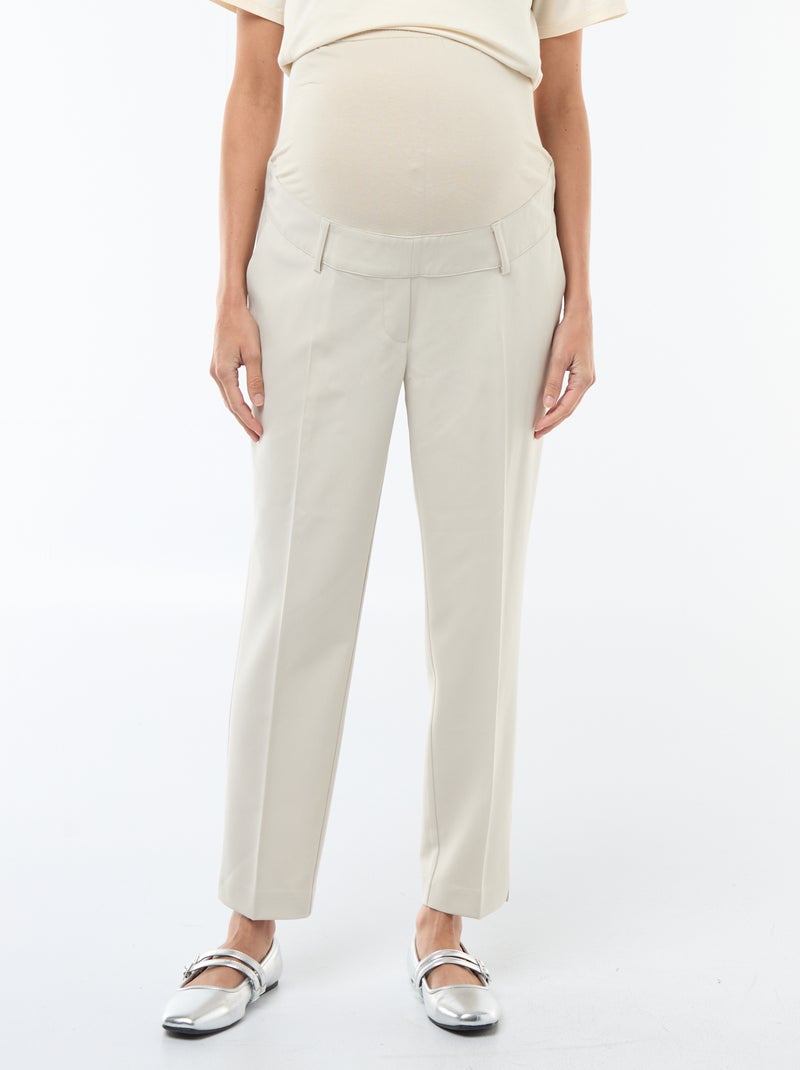 Pantalon de maternité large en maille Milano Gris - Kiabi