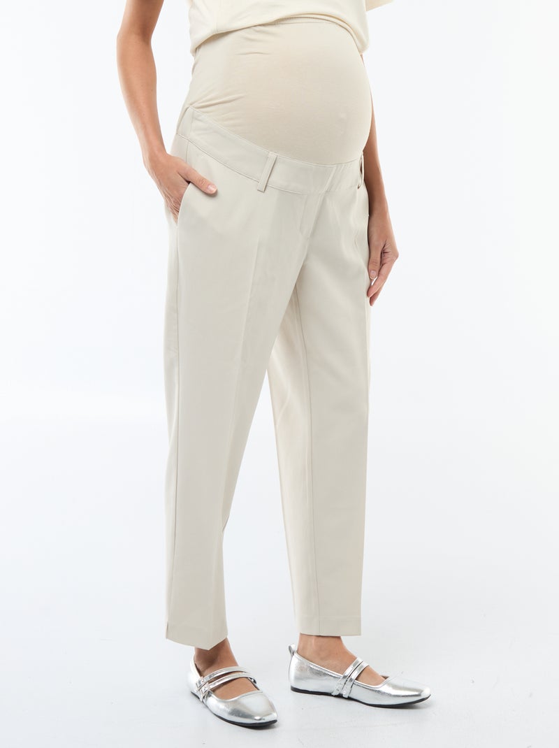 Pantalon de maternité large en maille Milano Gris - Kiabi