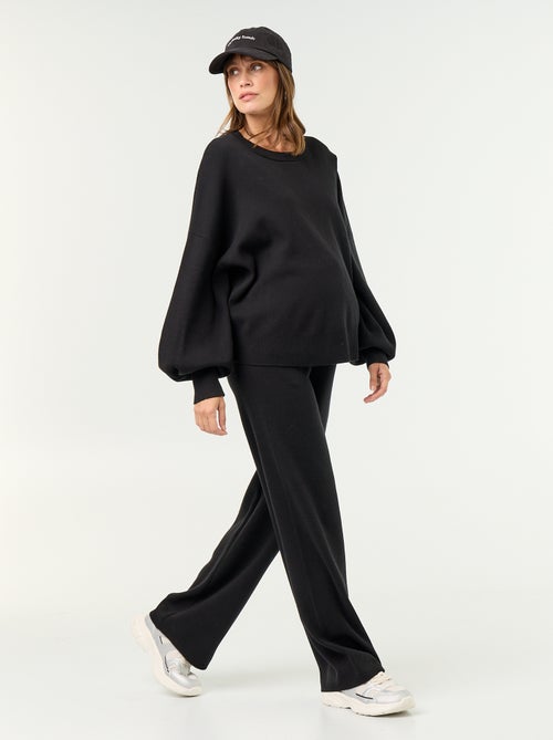 Pantalon de maternité large en maille - Kiabi