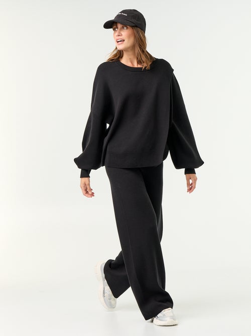 Pantalon de maternité large en maille - Kiabi