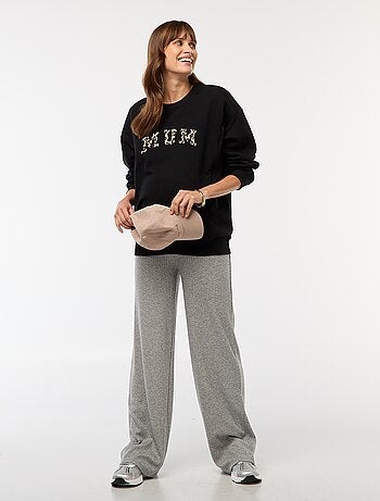 Pantalon de maternité large en rib