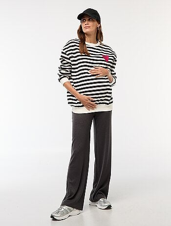 Pantalon de maternité large en rib