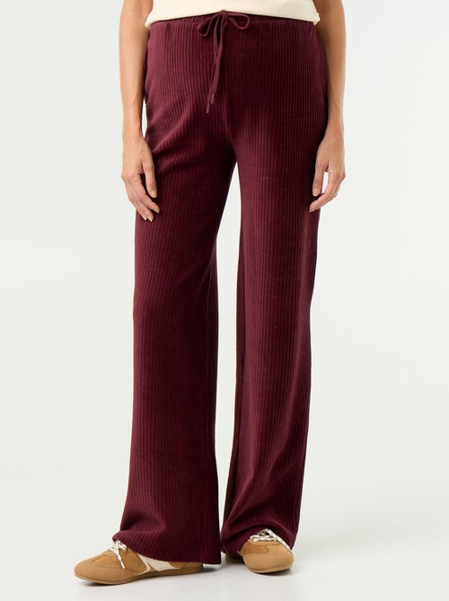 Pantalon de maternité large en velours côtelé - Kiabi