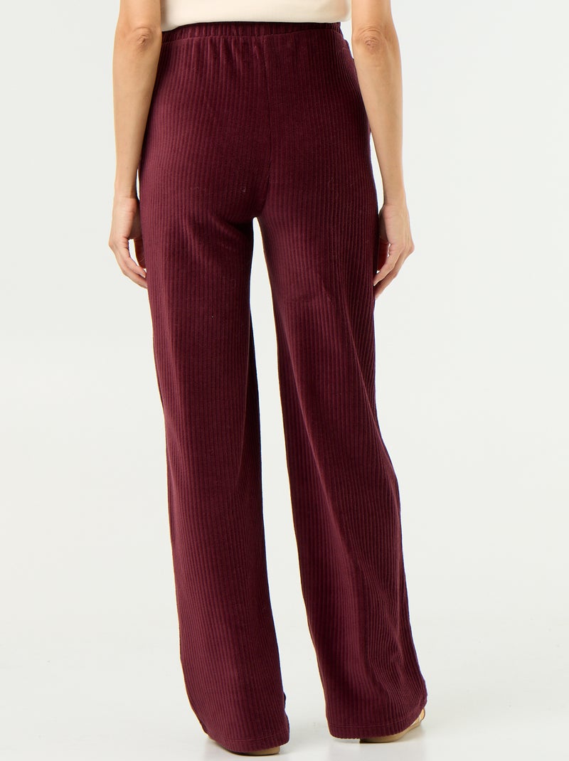 Pantalon de maternité large en velours côtelé Bordeaux - Kiabi