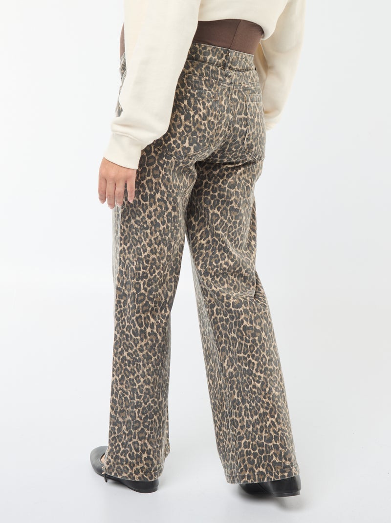 Pantalon de maternité wide leg imprimé léopard Léopard - Kiabi