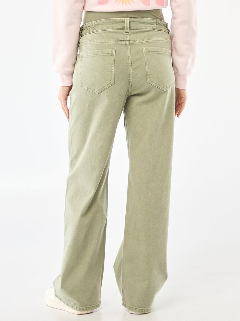 Pantalon de maternité wide leg Kaki - Kiabi