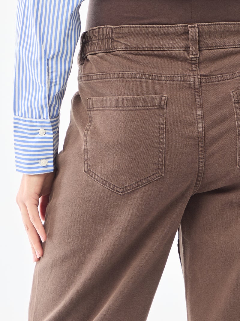 Pantalon de maternité wide leg Marron - Kiabi
