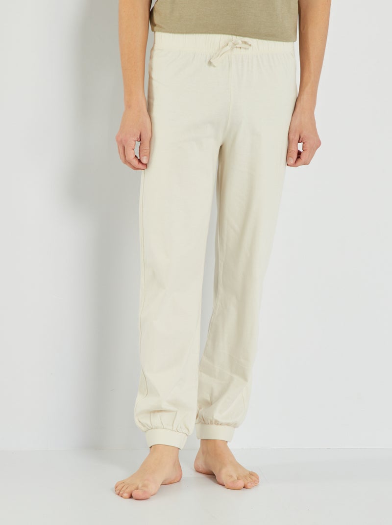 Pantalon de nuit jersey Beige - Kiabi