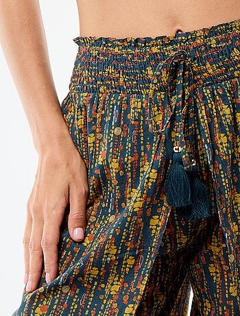 Pantalon de plage en viscose imprimée