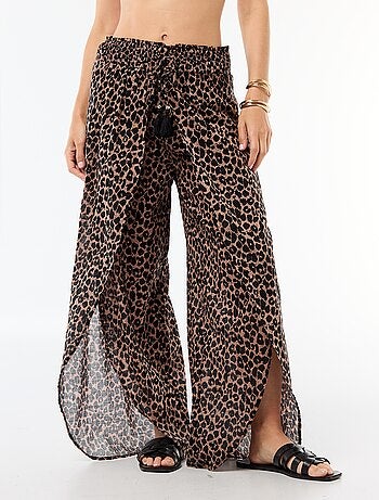 Pantalon de plage en viscose imprimée