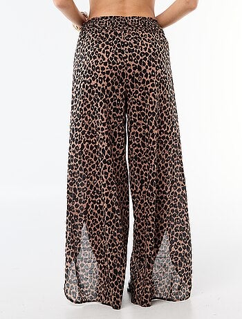 Pantalon de plage en viscose imprimée