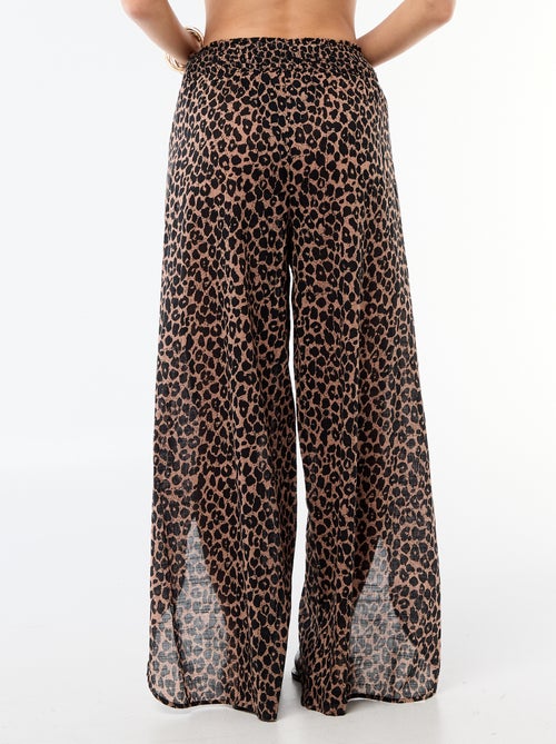 Pantalon de plage en viscose imprimée - Kiabi