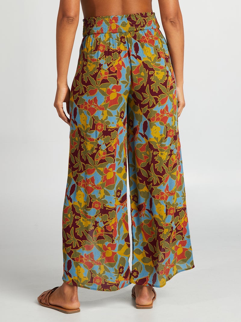 Pantalon de plage large imprimé Imprimé tropical - Kiabi