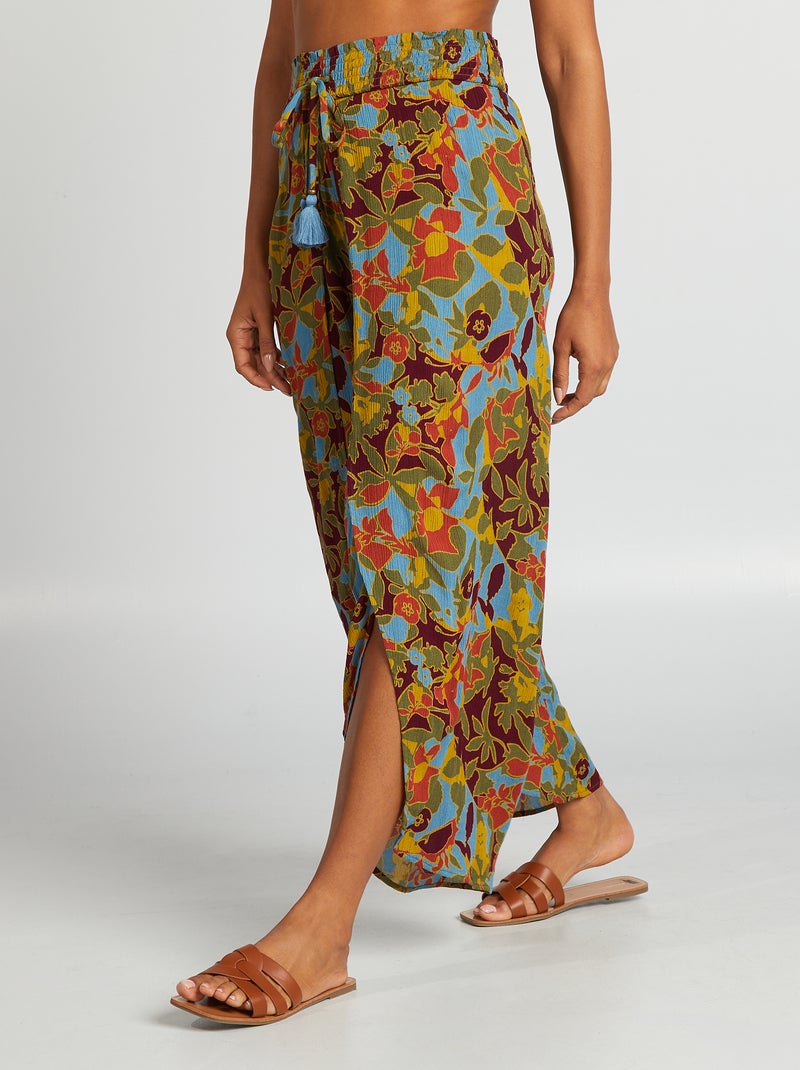 Pantalon de plage large imprimé Imprimé tropical - Kiabi