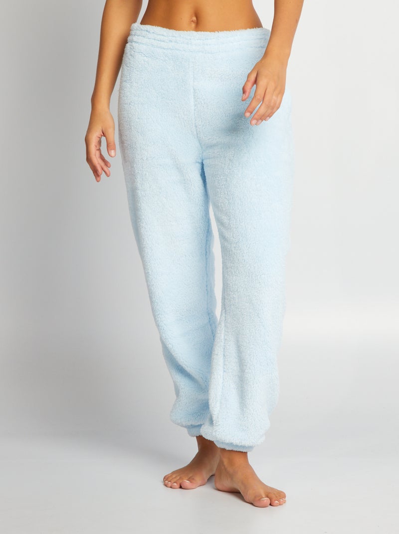 Pantalon de pyjama effet moutonné Bleu ciel - Kiabi