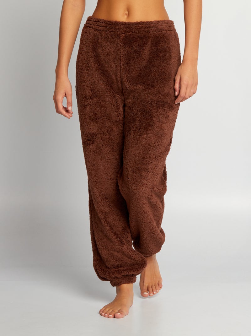 Pantalon de pyjama effet moutonné Marron - Kiabi