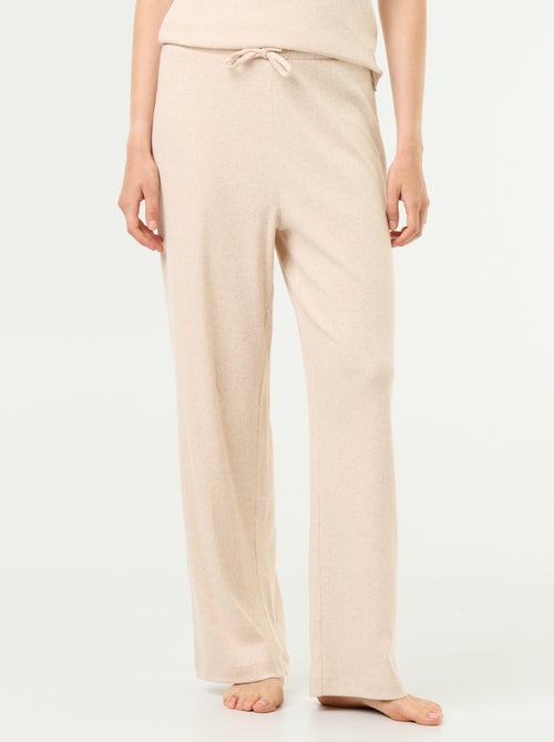 Pantalon de pyjama en maille côtelée - Kiabi