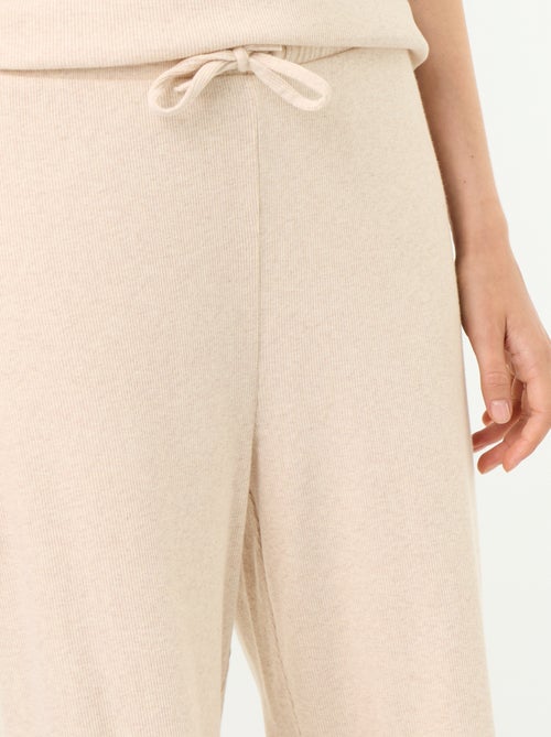 Pantalon de pyjama en maille côtelée - Kiabi