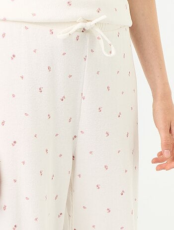 Pantalon de pyjama en maille côtelée