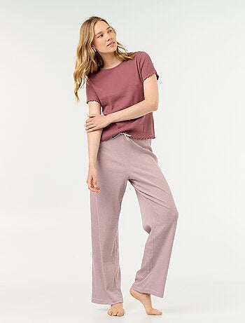 Pantalon de pyjama en maille côtelée