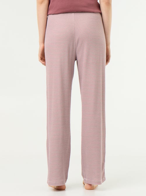 Pantalon de pyjama en maille côtelée - Kiabi