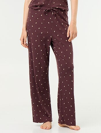 Pantalon de pyjama en maille côtelée