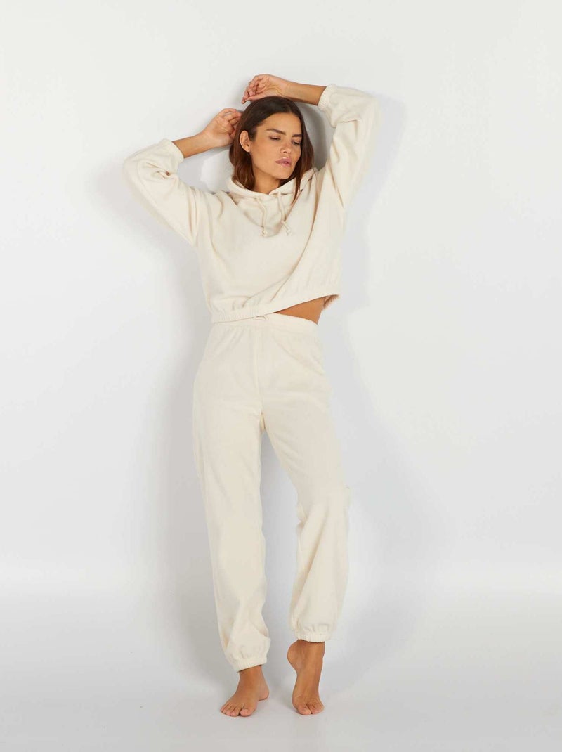 Pantalon de pyjama en polaire BLANC EGG - Kiabi
