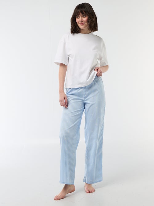 Pantalon de pyjama en popeline rayé - Kiabi