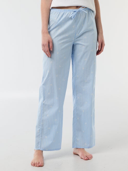 Pantalon de pyjama en popeline rayé - Kiabi