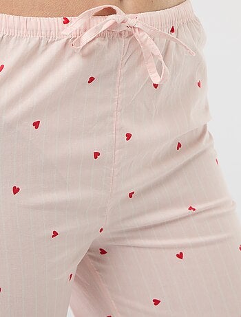 Pantalon de pyjama en popeline rayé