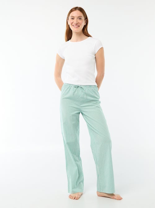 Pantalon de pyjama en popeline rayé - Kiabi