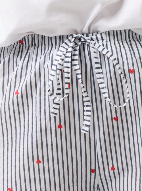 Pantalon de pyjama en voile de coton imprimé - Kiabi