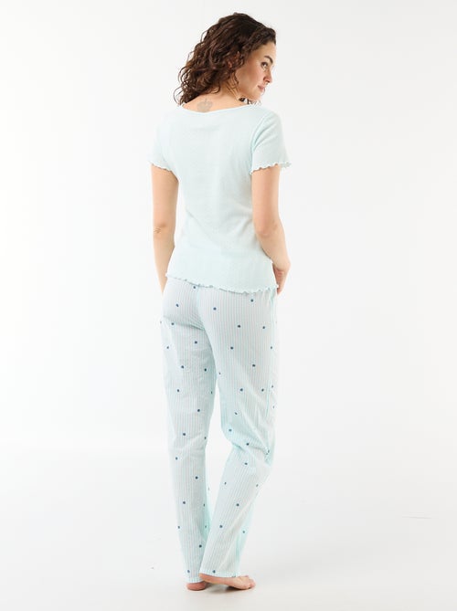 Pantalon de pyjama en voile de coton imprimé - Kiabi