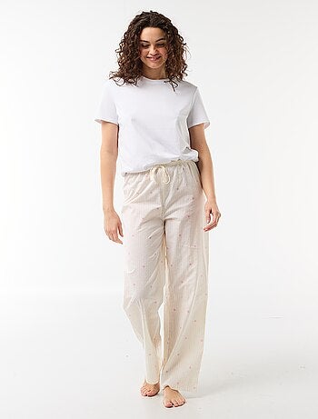 Pantalon de pyjama en voile de coton imprimé