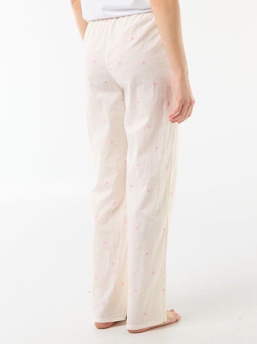 Pantalon de pyjama en voile de coton imprimé - Kiabi