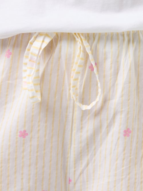 Pantalon de pyjama en voile de coton imprimé - Kiabi