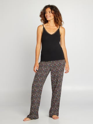 Pantalon de pyjama fleuri - Octobre Rose