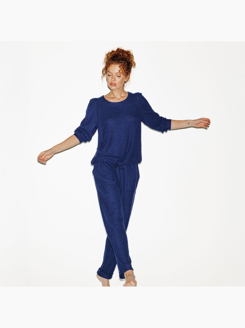 Pantalon de pyjama gaufrette - rougegorge lingerie Bleu - Kiabi