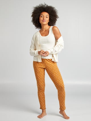 Pantalon de pyjama imprimé en maille pointelle