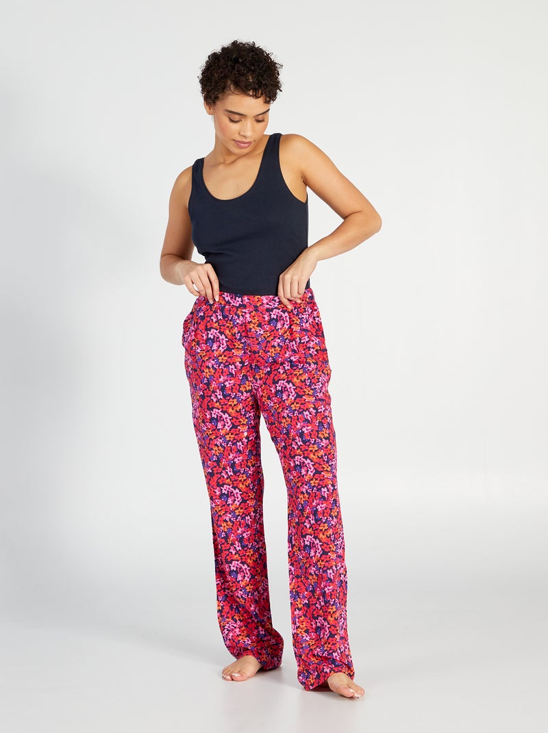 Pantalon de pyjama large imprimé Violet/rose - Kiabi