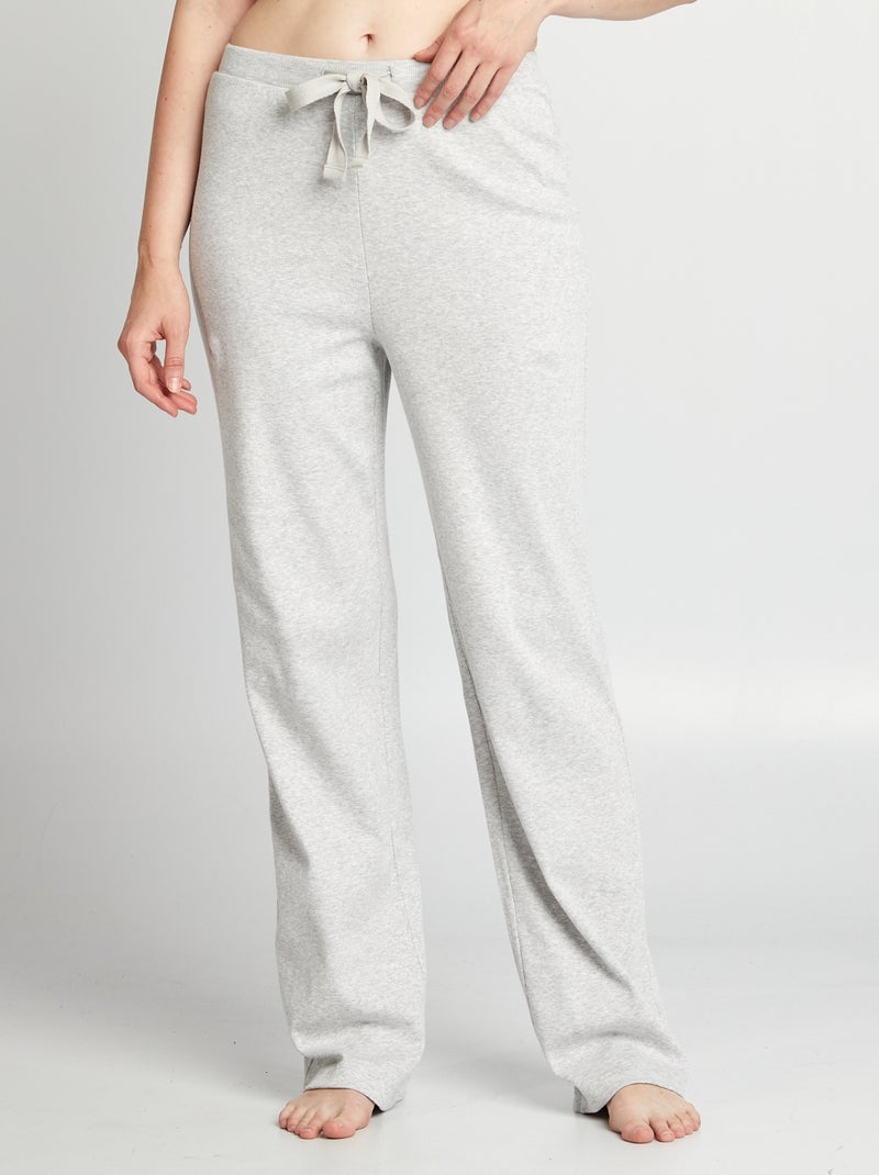 Pantalon de pyjama large rib Gris chiné - Kiabi