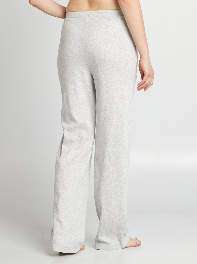 Pantalon de pyjama large rib Gris chiné - Kiabi