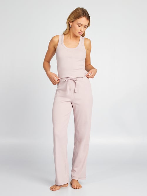 Pantalon de pyjama large rib - Kiabi