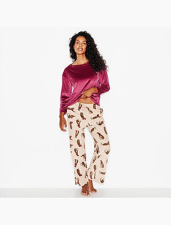 Pantalon de pyjama velours fluffy - rougegorge lingerie
