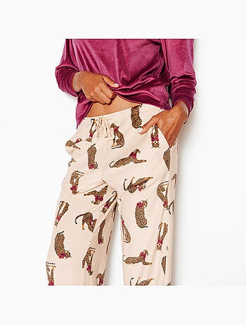 Pantalon de pyjama velours fluffy - rougegorge lingerie