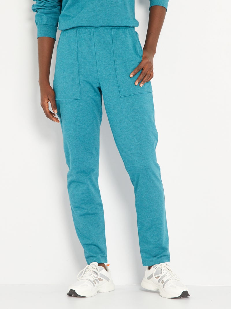 Pantalon de sport en jersey bleu - Kiabi