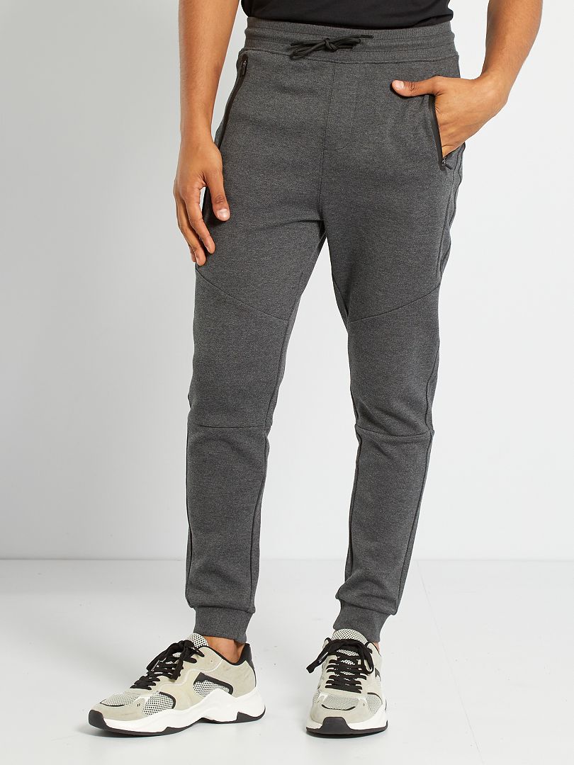 Pantalon de sport maille piquée gris - Kiabi